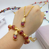 Red Agate Bracelet Ring Pendant for Protection and Wealth