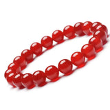 Red & Agate 8MM Round Bead Bracelet Boutique Jewelry Gift