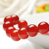 Red & Agate 8MM Round Bead Bracelet Boutique Jewelry Gift