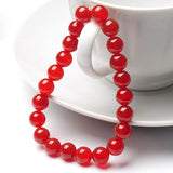 Red & Agate 8MM Round Bead Bracelet Boutique Jewelry Gift