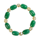 Red & Green Agate Barrel Beads Bracelet Men Women Joker Beads