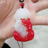 Red Guanyin Jade Pendant Boutique Jewelry Bodhisattva Necklace