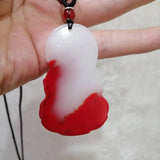 Red Guanyin Jade Pendant Boutique Jewelry Bodhisattva Necklace