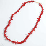 Red Dogtooth Coral Branch Gemstone Necklace