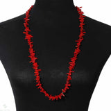 Red Dogtooth Coral Branch Gemstone Necklace