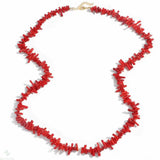 Red Dogtooth Coral Branch Gemstone Necklace