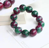 Red Green Jade Lucky Stretch Elastic Bracelet Jewelry