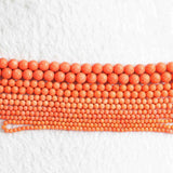 Reddish Orange Coral Round Beads 2mm-8mm High Jewelry Making B652