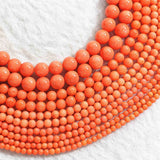Reddish Orange Coral Round Beads 2mm-8mm High Jewelry Making B652