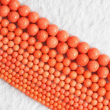 Reddish Orange Coral Round Beads 2mm-8mm High Jewelry Making B652