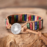 Regalite Tube Stones Chakra Bracelets Beaded Wrap Cuff Bangles