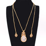Reiki Crystal Pendant Amethyst Necklace Tear Drop Jewelry