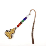 Chakra Tree of Life Bookmark 7 Colors Reiki Gravel Braid Crystal Mineral Rock
