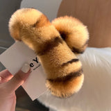 Rex Rabbit Fur Hair Claw Large Hairpin Plush Hair Scratching Ponytail Claw Clip