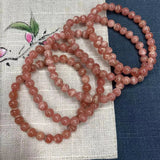 6mm Rhodochrosite Bucket Bead Bracelet for Women's Gift