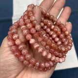 6mm Rhodochrosite Bucket Bead Bracelet for Women's Gift