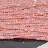 Natural Rhodochrosite Edge Faceted Cube Beads 2.2mm