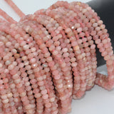 Rhodochrosite Faceted Rondelle Beads 4mm