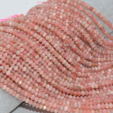 Rhodochrosite Faceted Rondelle Beads 4mm