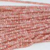 Rhodochrosite Faceted Rondelle Beads 4mm