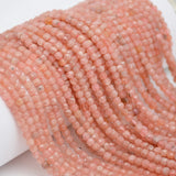 Natural Rhodochrosite Faceted Cube Beads 4mm
