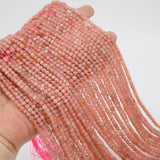 Natural Rhodochrosite Faceted Cube Beads 4mm