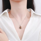 Rhodochrosite Pendant Necklace 925 Silver Tiger Eye Stone Jewelry