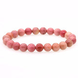 Rhodochrosite Stone Bracelet 8MM Round Ro'se Beaded Gift