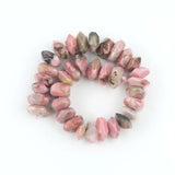Rhodonite Beads 6x11mm Irregular Cut Gems 7.5'' Strand