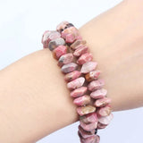 Rhodonite Beads 6x11mm Irregular Cut Gems 7.5'' Strand