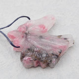 Rhodonite Carved Horse Head Pendant Bead 43x40x8mm