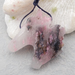 Rhodonite Carved Horse Head Pendant Bead 43x40x8mm