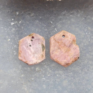 Natural Rhodonite Earrings Bead 20x16x4mm/18x15x4mm