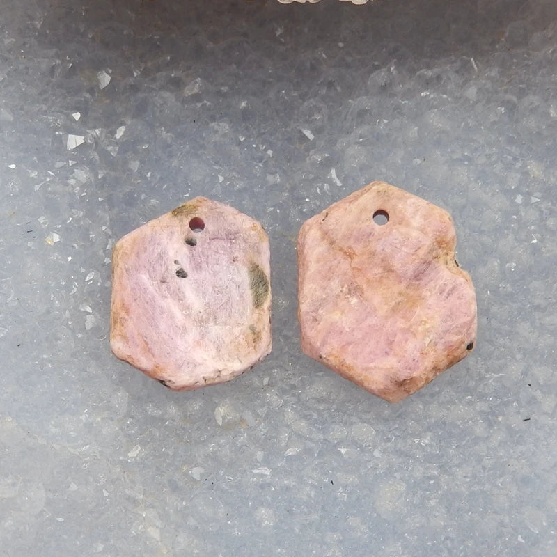 Natural Rhodonite Earrings Bead 20x16x4mm/18x15x4mm