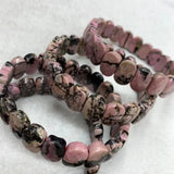 Natural Rhodonite Stone Beads Bracelet Gemstone Bangle DIY Jewelry Gift