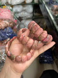 Natural Rhodonite Stone Beads Bracelet Gemstone Bangle DIY Bracelet for Woman