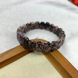 Natural Rhodonite Stone Beads Bracelet Gemstone Bangle DIY Jewelry Gift