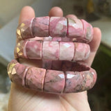 Rhodonite Stone Beads Bracelet Bangle for DIY Jewelry Gift