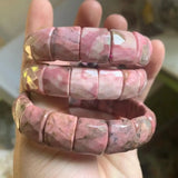 Rhodonite Stone Beads Bracelet Bangle for DIY Jewelry Gift