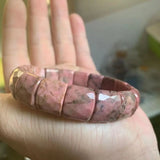 Rhodonite Stone Beads Bracelet Bangle for DIY Jewelry Gift