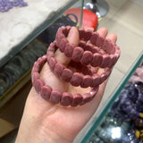 Natural Rhodonite Stone Beads Bracelet for Women