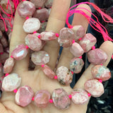 Natural Rhodonite Tourmaline Stone Beads 15'' Irregular DIY Loose Beads