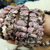 Natural Rhodonite Stone Beads Bracelet for Woman