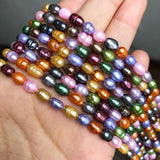 5-6mm Natural Freshwater Pearls Beads 15'' Multicolor