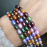 5-6mm Natural Freshwater Pearls Beads 15'' Multicolor