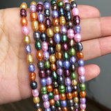 5-6mm Natural Freshwater Pearls Beads 15'' Multicolor