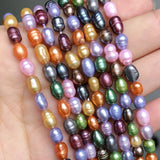 5-6mm Natural Freshwater Pearls Beads 15'' Multicolor