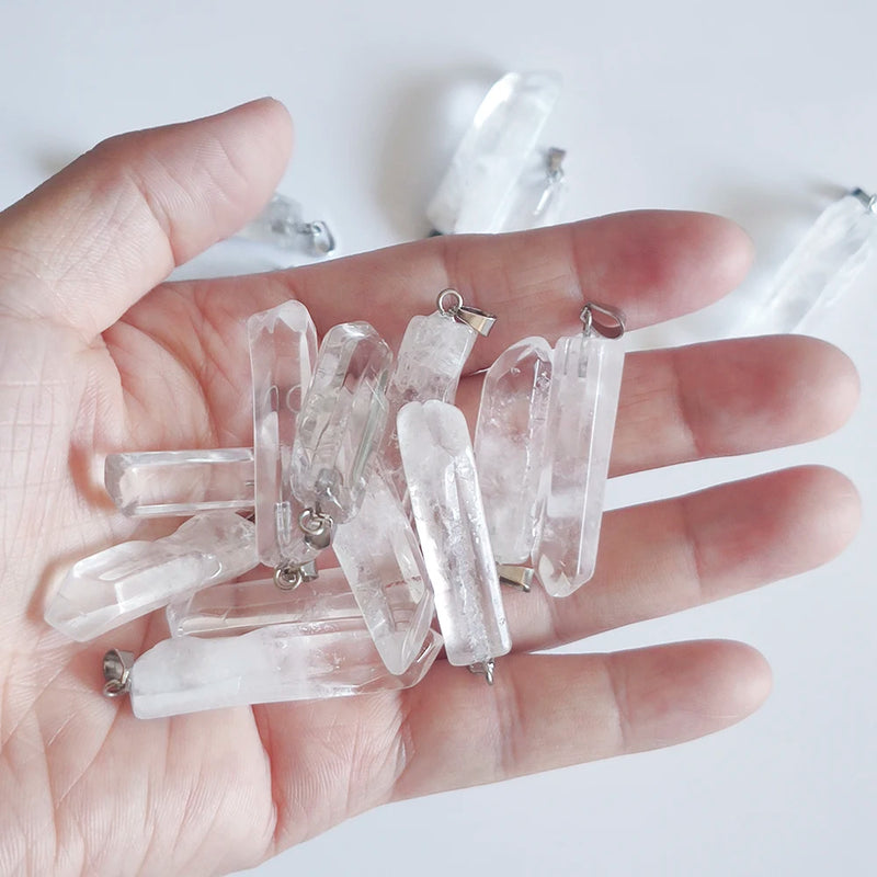 Rock Crystal Quartz Pendant Healing Charms DIY Necklace Jewelry