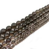 Natural Smoky Quartz Round Beads 4-12mm Brown Spacer Beads