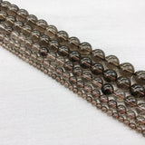 Natural Smoky Quartz Round Beads 4-12mm Brown Spacer Beads